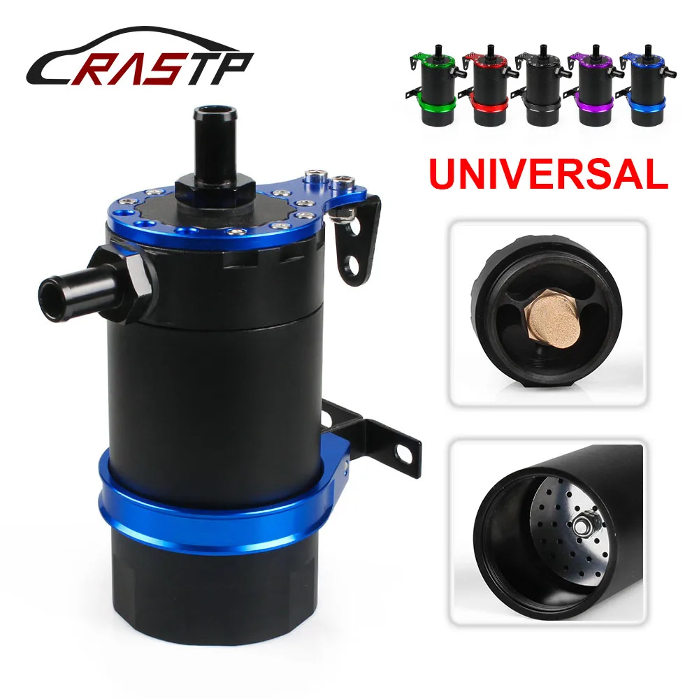 

RASTP - Performance Universal Fuel Supply System Baffled Oil Catch Can Reservoir Tank Kit Auto Car Styling Accessories RS-OCC020