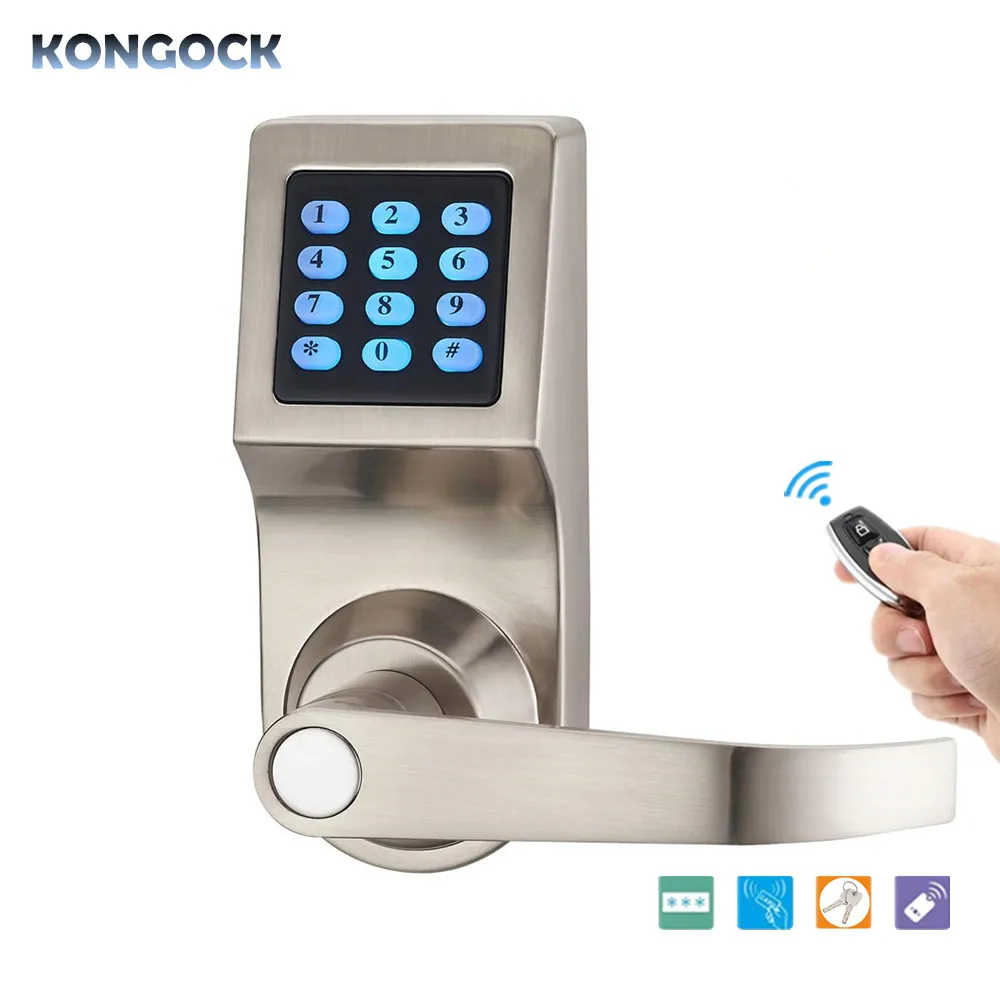 

Digital smart door Lock, Unlock with Remote Control, M1 Card, Code and Key, Handle Direction Reversible