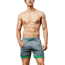 WOMAIL мужские летние резинка на талии Фитнес Лоскутная Бодибилдинг кожи плотно сушки короткие спортивные серые брюки ежедневно носить W30430