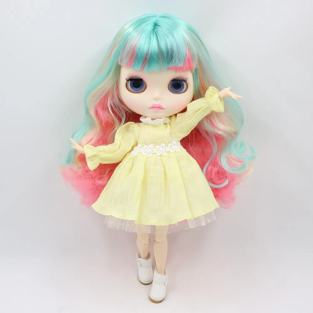 

factory blyth doll BL2369/313/4268 colorful hair matte/shiny face white skin joint body 30cm 1/6, girl gift