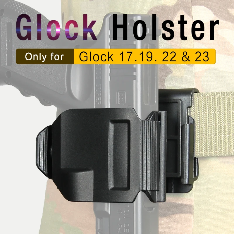 

Tactical Holsters Rotating 360 Glock Clip Right Hand MOLLE Holster for Glock 17 19 22 23