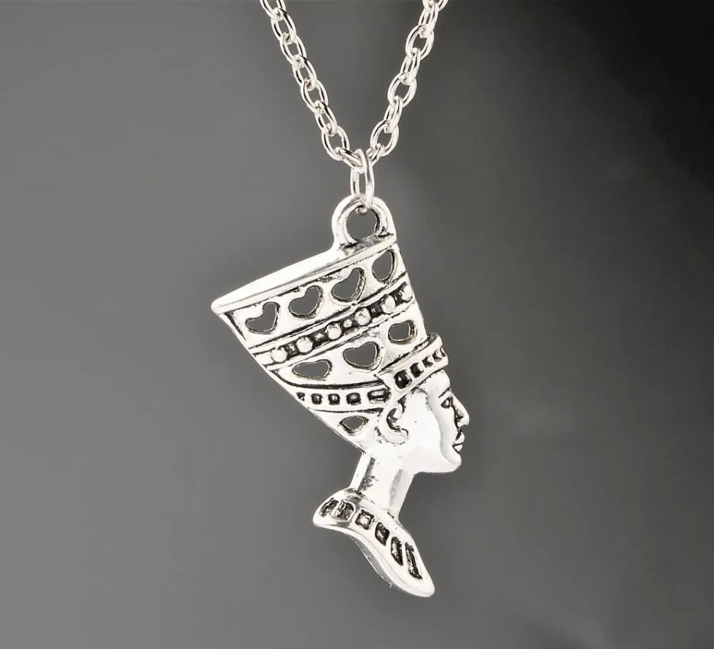 Egyptian Egypt Queen Nefertiti Ancient Silver Goddess Head Charms