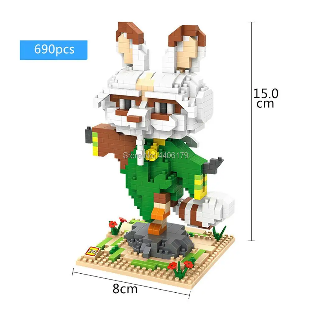 

hot LegoINGlys creators Tigress Crane Master Mantis Viper Monkey micro diamond building blocks moc model bricks toys for gift