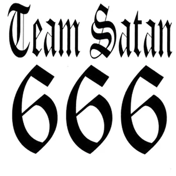 

10.3X9.5CM TEAM SATAN 666 ALL WEATHER Car-styling Black/Silver Car Sticker Vinyl Decal S8-0494