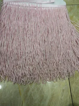 

BZL-80201 5 yards /bag 15cm width tube beads ribbon fringe tassel for wedding dress /garment/decorative /dress decoration