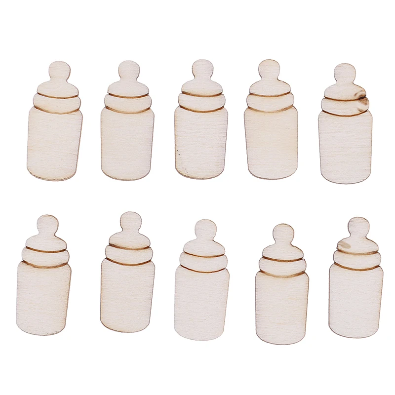 

Home Decorations Natural Color Bottle Shape Wood DIY Craft Scrapbookings Decoration Handmade Sewing Supplies 10Pcs