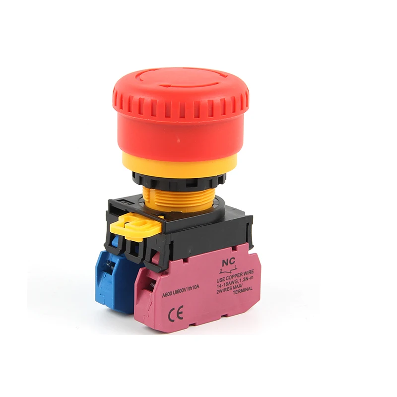 

YW1B-V4E 22mm water proof emergency stop push button switch