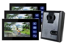 Freeship de dhl 7 Pulgadas de La Puerta de Vídeo Del Monitor de Intercomunicación Casa Teléfono de la puerta Con Cubierta de La Lluvia de La Cámara de Liberación de La Puerta de Desbloqueo Timbre cámara