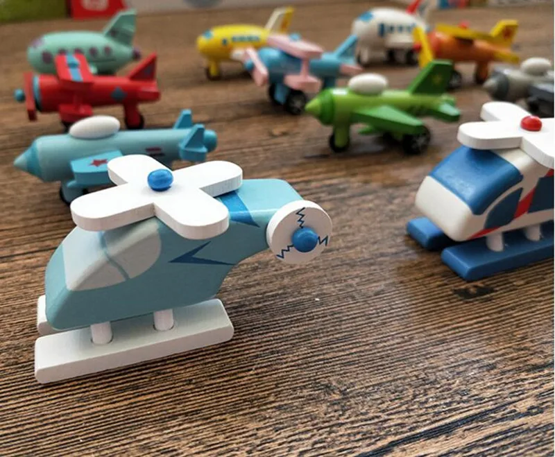 Деревянный автомобилей Ассорти мчался модель Маленькая игрушечная машинка набор самолетов для малышей развивающие игры для детей игрушки подарки на день рождения игрушки