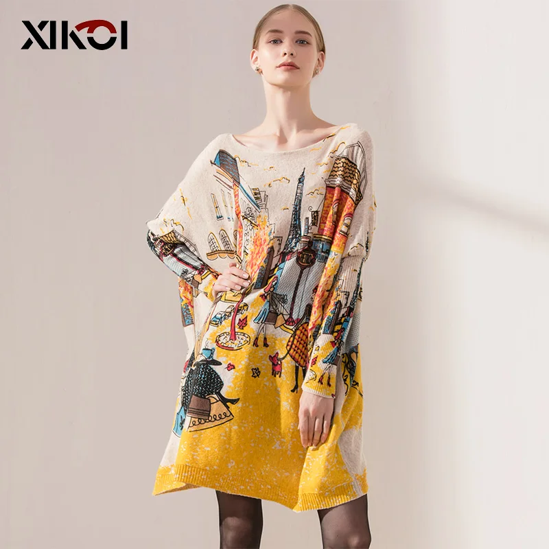 New 2016 Autumn Casual Long Women Sweater Coat Batwing Sleeve Loose Women s Sweaters Clothes Pullovers