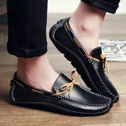 Модная обувь из натуральной кожи мужские лоферы, обувь для вождения весна осень обувь без шнуровки