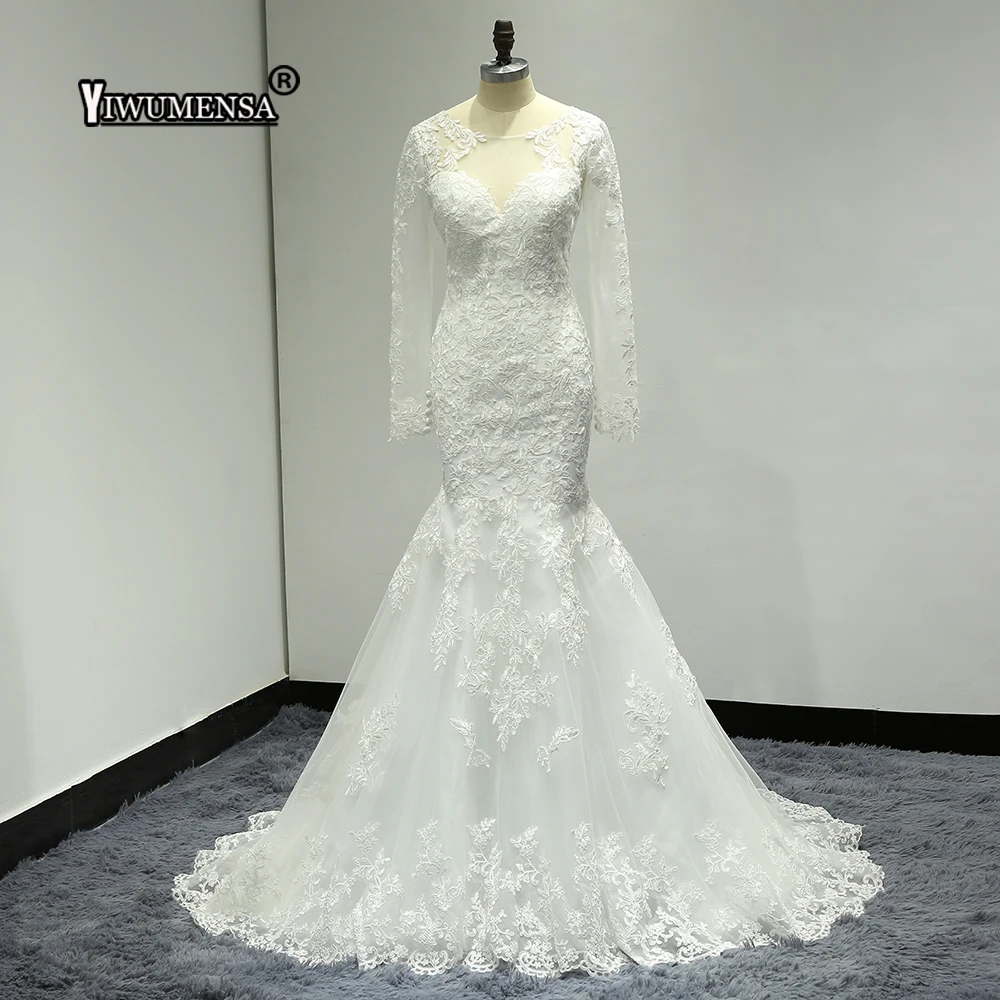 

Real Photo Robe De Mariage Wedding dress 2018 Long Sleeves Boho Wedding Dresses Vestido de Noiva Lace Wedding Gowns Custom Made