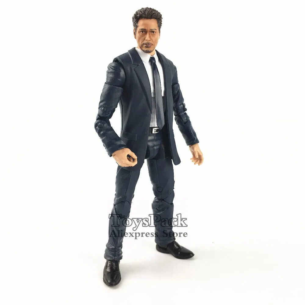 

Marvel Legends 10th Anniversa 6" Tony Stark Action Figure & Custom 1/12 Robert Downey Jr. Head Studios Iron Man Mark I 2 pack