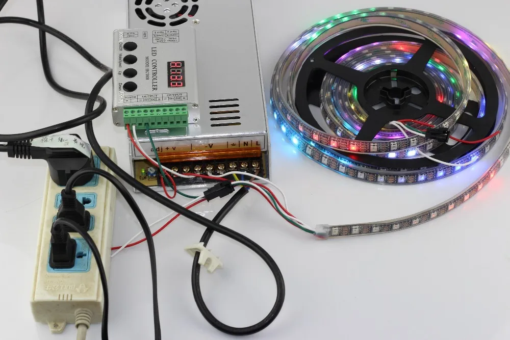 WS2812b 5 в постоянного тока Пиксельная RGB цветсветодиодный Светодиодная лента