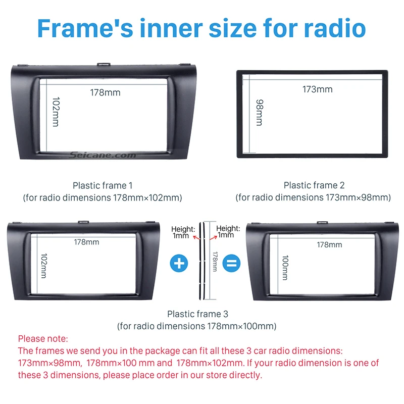 Seicane Автомобильная Радио фасция для 2004-2009 Mazda 3 Axela двойной Din Фасции Аудио фитинг адаптер Переходная панель автомобиля стерео радио пластина