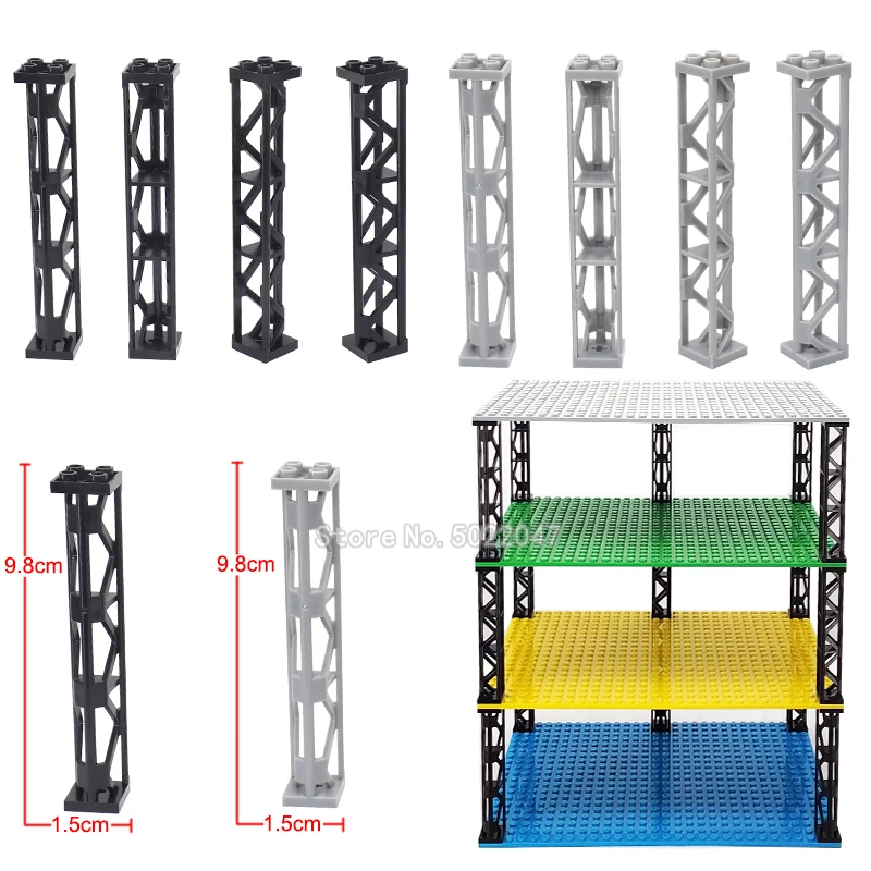 

10 Pcs/lot Rectangle 4 holes Building Blocks Piece Pillar Moc Place Cabinet City High Building Figures Car Set Toys Legoinglys