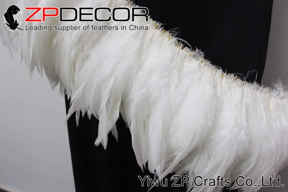 White Rooster Schlappen Strung Feathers (9)