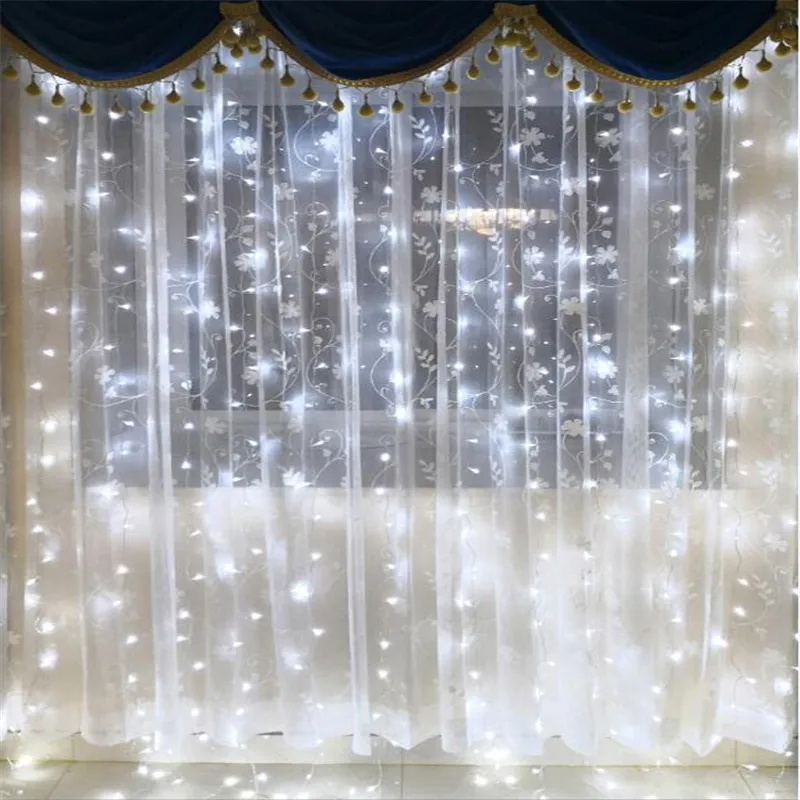 СВЕТОДИОДНАЯ Гирлянда для занавесок 220В/110В 3х3м 300LED светодиодная гирлянда