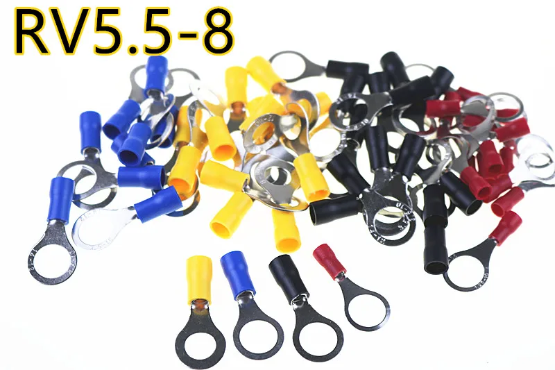 

RV5.5-8 Yellow Ring insulated terminal suit 4-6mm2 Cable Wire Connector cable Crimp Terminal