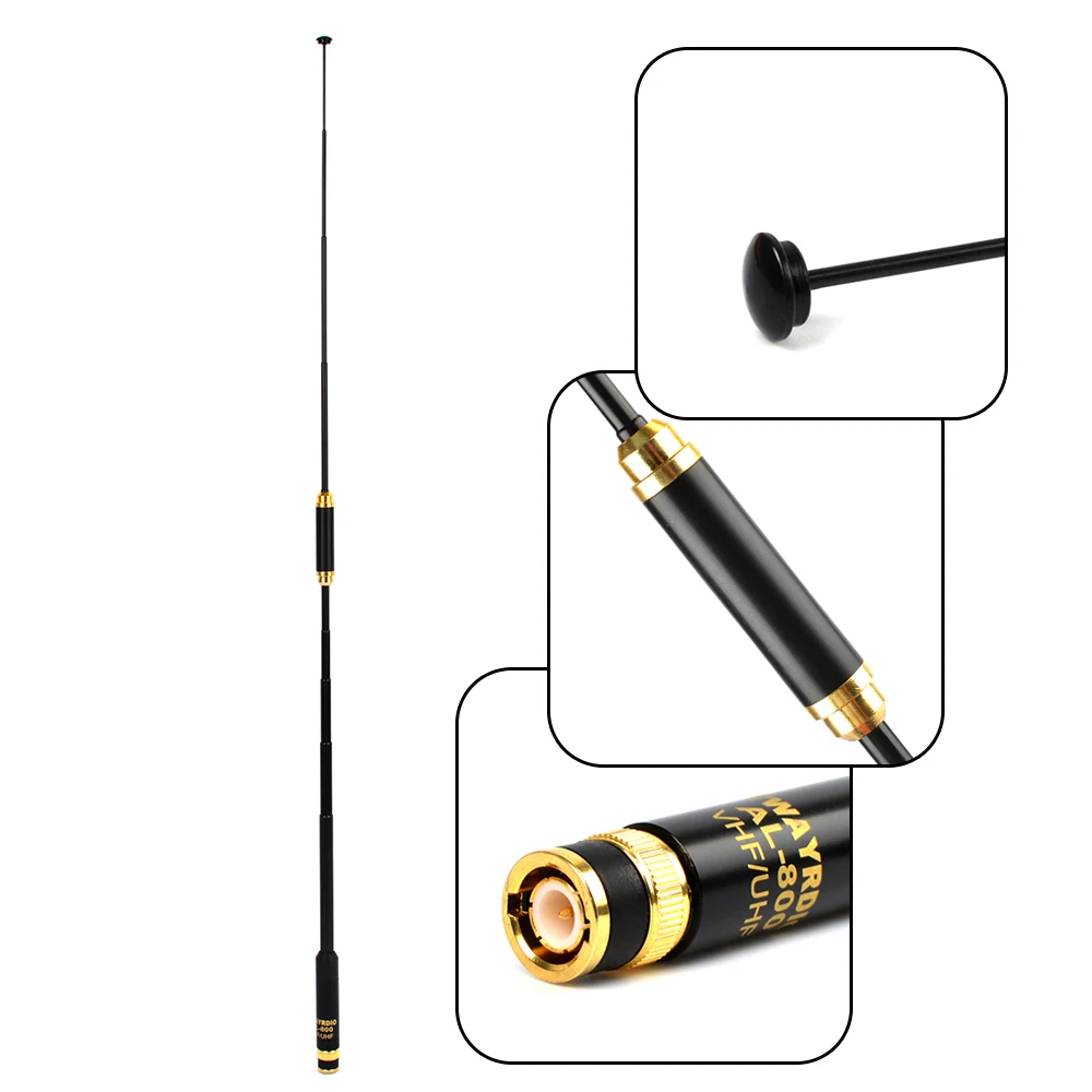 HYS AL800 BNC портативной Talkit антенна VHF/UHF144/430 мГц Dual Band с высоким коэффициентом