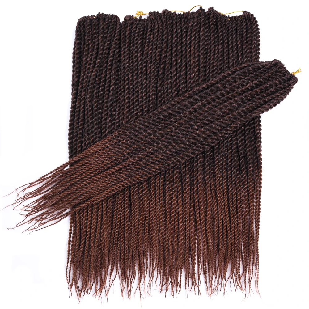 30 Raízes/pack Cabelo Sally Crochet Torção Tranças Senegalês Senegal 18 Polegada Cor Marrom Ombre Cabelo Trança de Cabelo Sintético Trança Cabelo