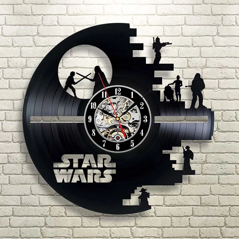 

Quartz CD Vinyl Record Wall Clock Modern design Star Wars Death Vader vintage Horloge Mural on the wall kitchen watch Home Decor