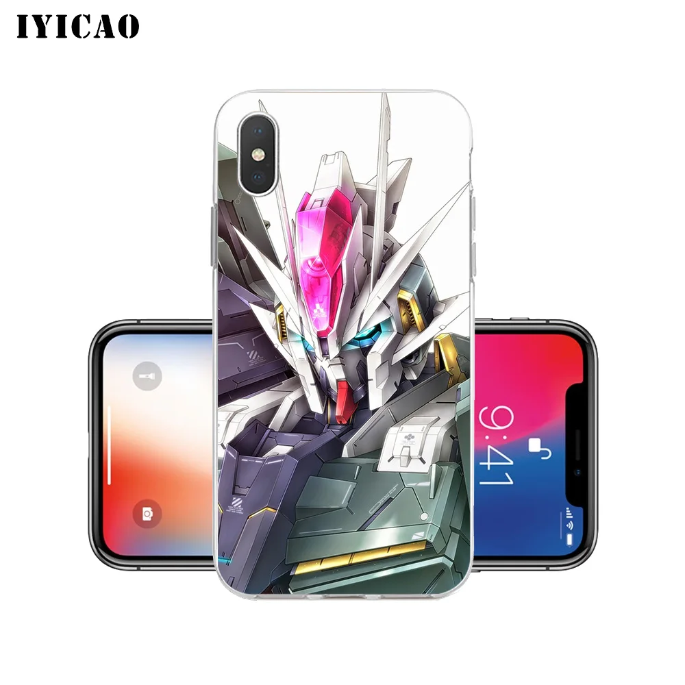 IYICAO Gundam Мягкий силиконовый чехол для iPhone X XR XS MAX 6 6s 7 8 Plus 5 5S SE TPU