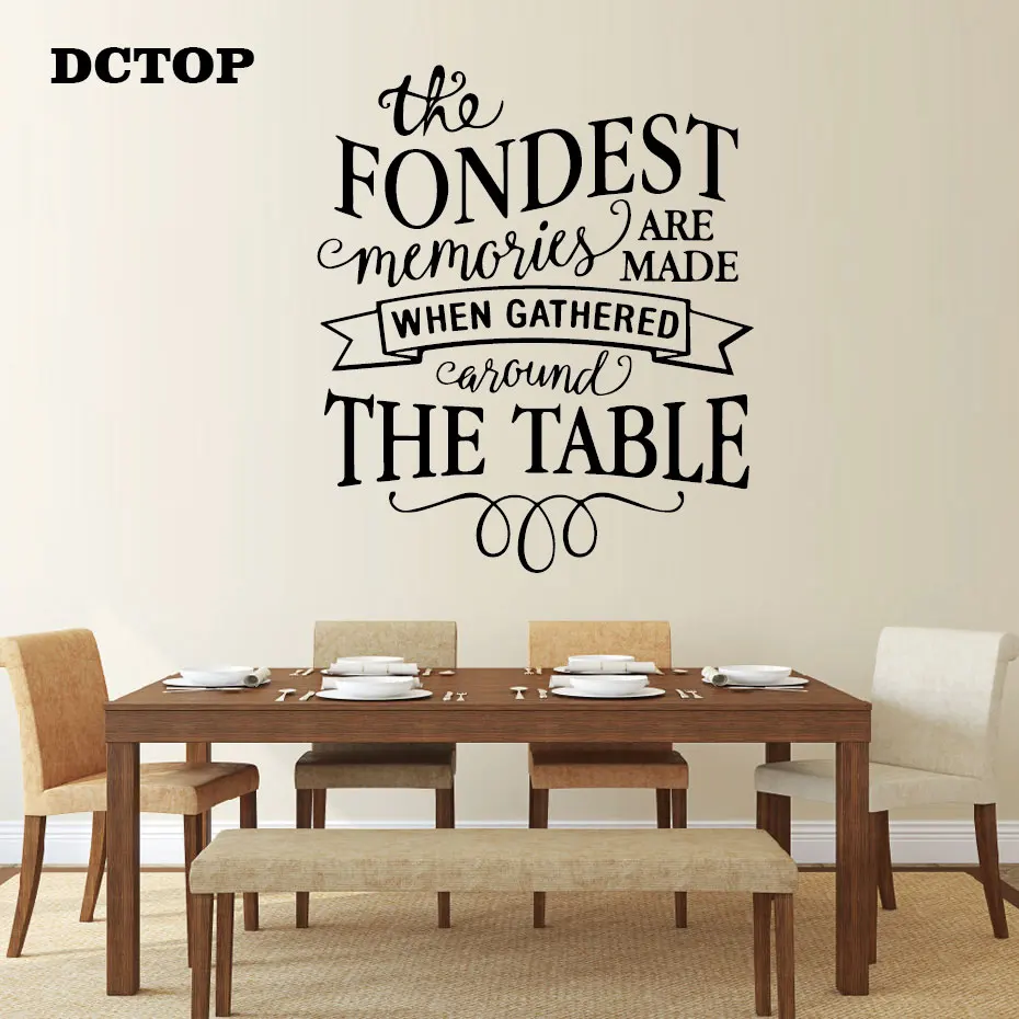 Inspiration Kitchen Quote The Fondest Memories Stickers on the wall Fridge Dining Room Decal Vinyl DIY Art Home Decorative Mural