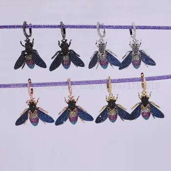 

New Design High quality 3 Pairs Fashion Bee Insects Bugs earrings Gift for lady Insect earrings colorful jewelry Earrings 2716