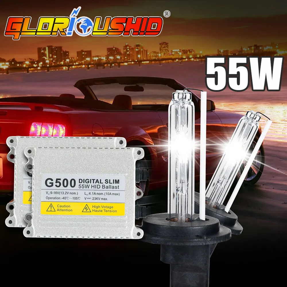 Image Free Shipping High Quality 55W 12V AC HID Kits Xenon Bulb 3000K 4300K 6000K 8000K H8 H8 H11  Slim Xenon Ballast