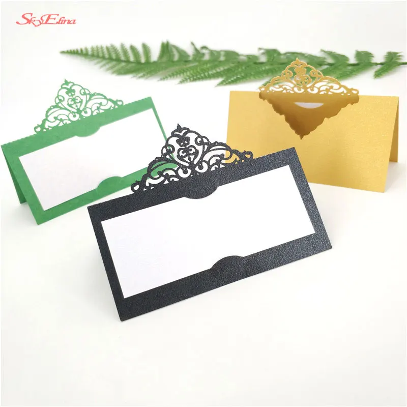 50stks Reception Gast Plaats Kaarten Favor Decor Chic Parelmoer Naam Plaats Kaarten Wedding Party Table decoration 8Z (63)
