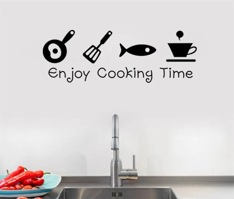 Kitchen wall stickers Spoon Fork restaurant adesivo de paredes decals art posters Sofa Wall Home Decoration
