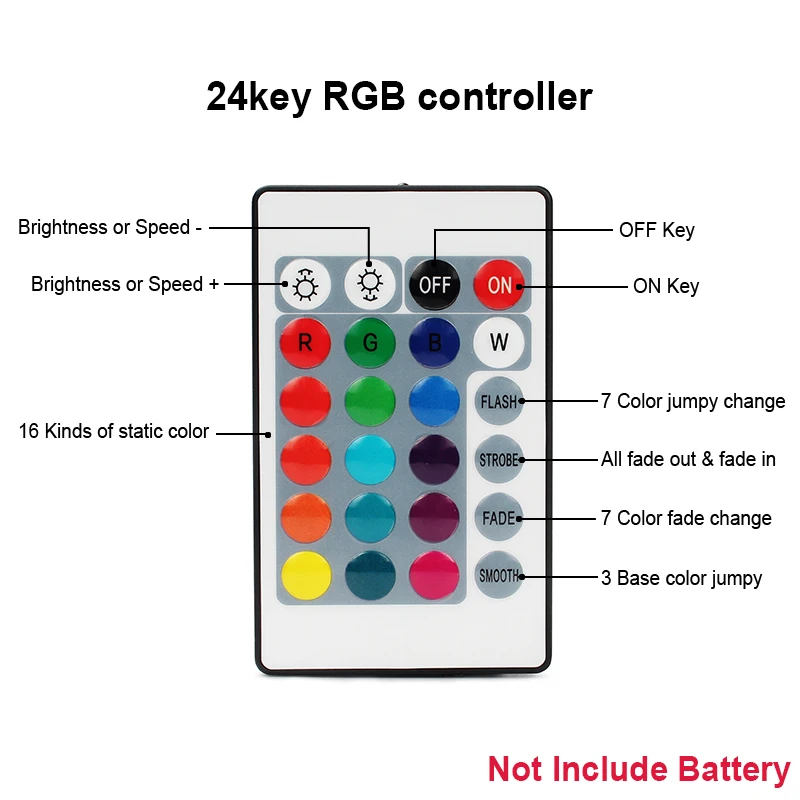 RGB ИК пульт дистанционного управления Мини 24key 44key DC12V для SMD 2835 3528 5050 5730 5630 3014