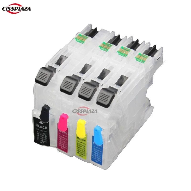 

CISSPLAZA 4pcs LC563 lc565 refillable ink cartridge compatible for brother MFC-J2310 J2510 J3520 J3720 J6520DW J6720DW J6920DW