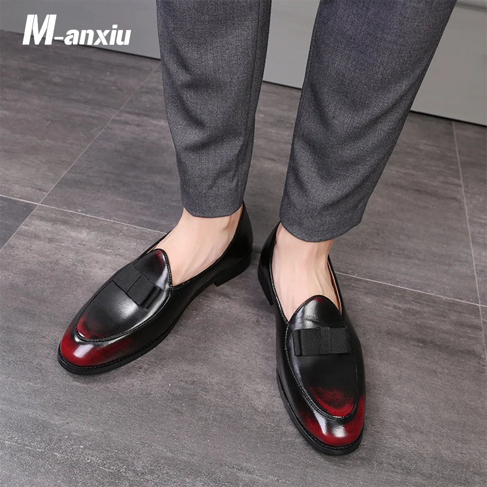Achat M anxiu 2018 Nouveau Design Gradine Couleur Bout D aile Formelle Chaussures Hommes Bout Pointu Occasionnel De Mariage Partie Liesure Robe Chaussures