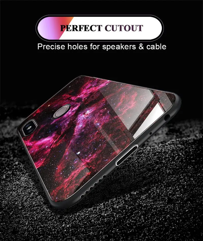 TOMKAS Space Glass Case for Xiaomi Redmi Note 5 6 Pro Cases for Pocophone F1 Silicone Cover Case for Xiaomi Redmi 4X Mi A2 Lite (11)
