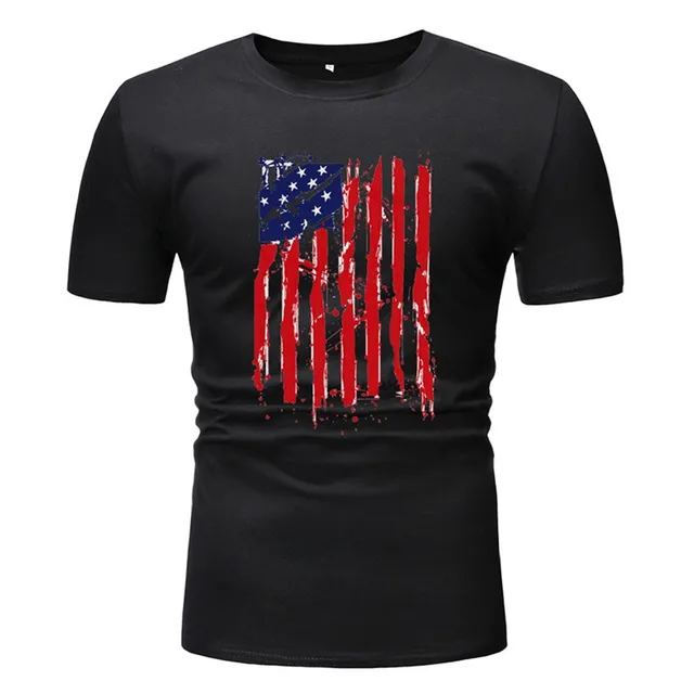 American Flag Printing Mens Stylish tee Shirts Man Boys Casual Short ...