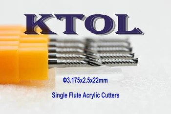 

VERY Clean Acrylic CUT 3.175*2.5*22mm Single Flute Spiral Bits Carbide End Mill Cutter Machine Tool, Wood End Mill CNC Bit Tools