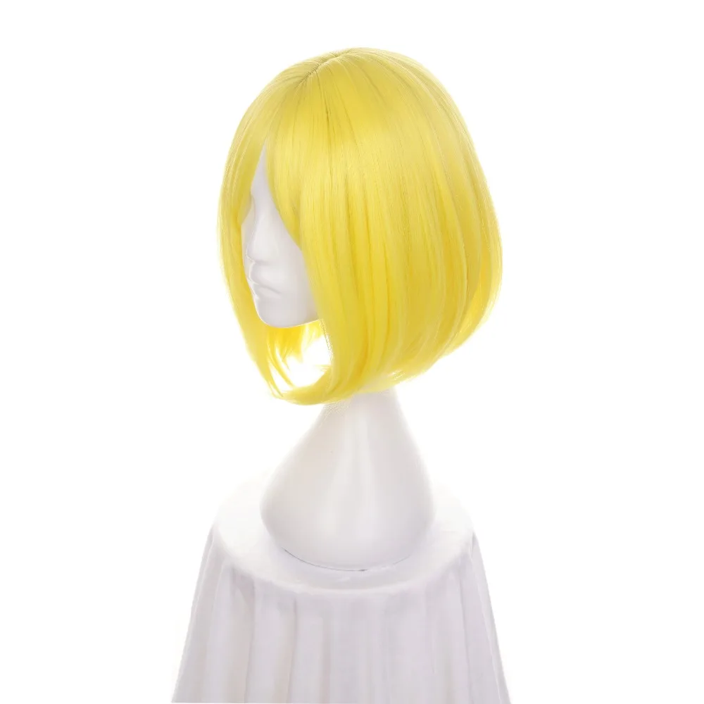 Kopen Ccutoo 35 cm Korte BOB Synthetisch Haar Land van de Lustrous Geel Diamond Cosplay Pruik Warmtebestendigheid Fiber