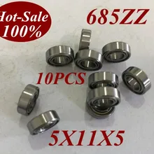 10 шт. низкий уровень шума 685zz 685z 685-zz 5x11x5 5*11*5 глубокий шаровой подшипник микро миниатюрный Малый подшипник двигателя