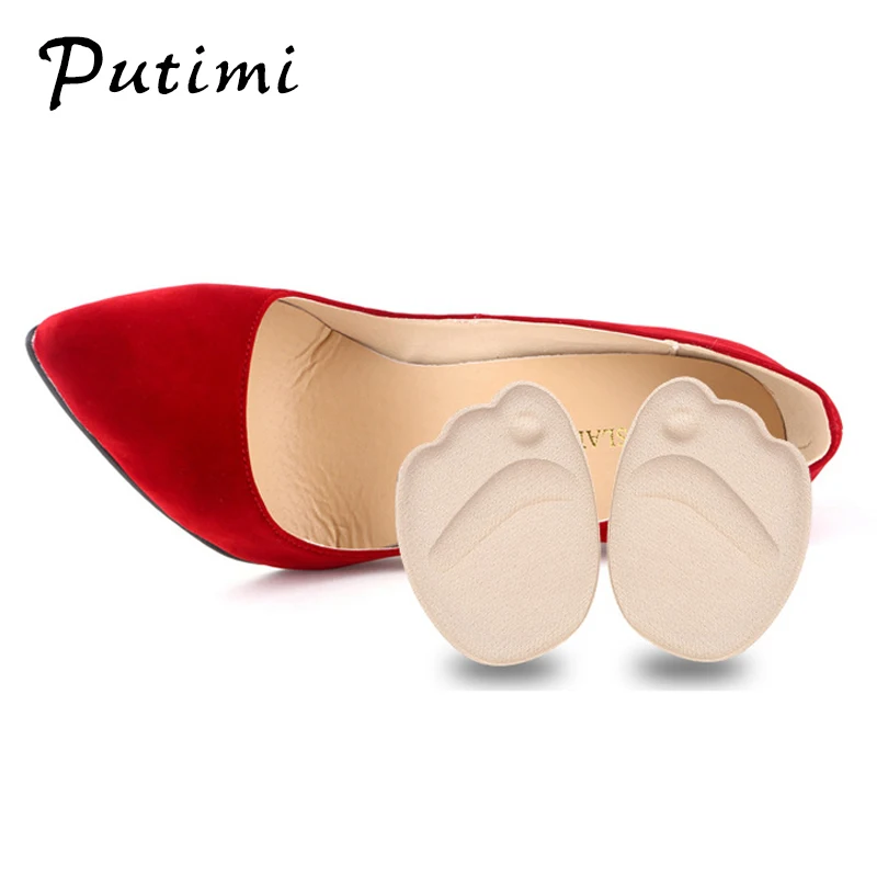 

PUTIMI 2pcs=1Pair Fore Foot Pads Insoles Shoes Sponge Pads High Heel Insert Anti-Slip Foot Protection Pain Relief Cushion Pads