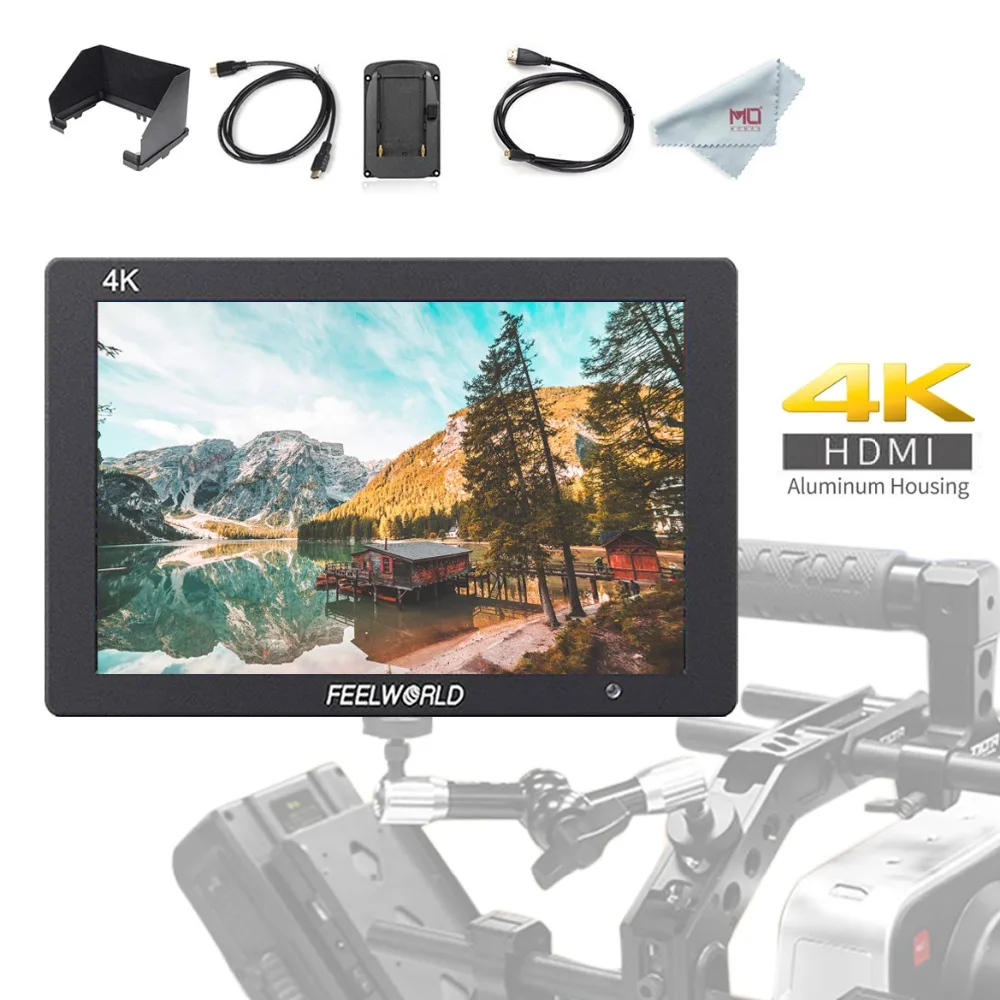 

Feelworld T7 7in. Full HD On-Camera Monitor IPS LCD 4K HDMI SDI Input DC Power Output with Histogram Peaking Focus False Colors