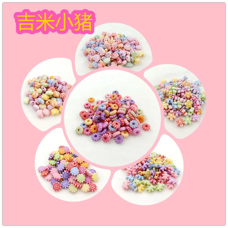 

50pcs Children's beads toys kids diy bracelet washed beaded girls jewelry beaded acrylic bead DIY toy gift 2019 new wholesale