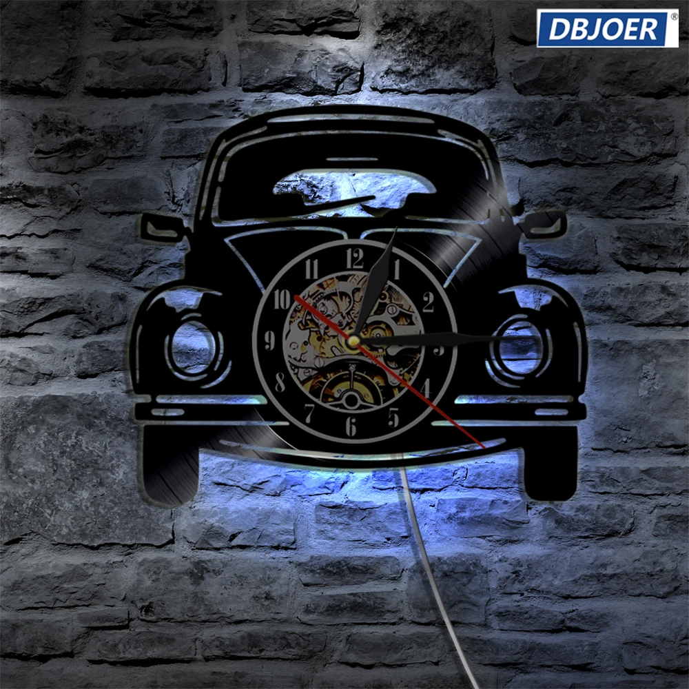 

12" Clock Vintage Vinyl Record Wall Lamp Car 3D Wall Lamp Modern Design Home Decoration Art Lamp
