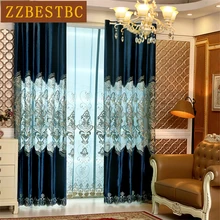 luxury European embroidery curtain fabric for Bedroom With high-grade Voile Curtain for Living Room Window curtain kitchen luxury European embroidery curtain fabric for Bedroom With high-grade Voile Curtain for Living Room Window curtain kitchen