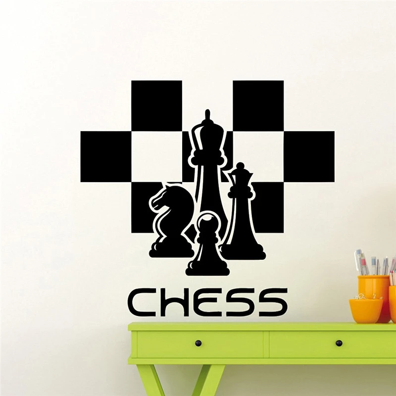 Chess Decal Chess Pieces Wall Sticker Chessmen Mural Home Living Room Design Interior Art Decoration Any Room Vinyl Sticker X442