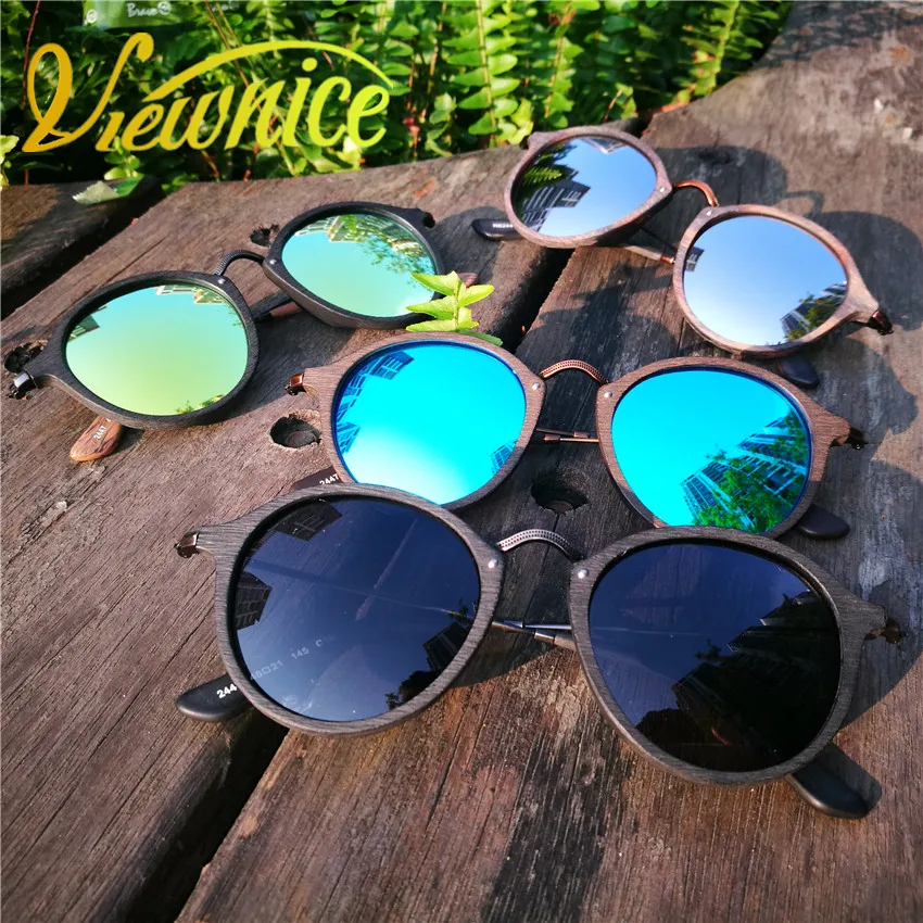 Женские солнцезащитные очки, очки для мужчин, Ретро стиль, Круглые, деревянные, Ретро стиль, модные, металлические, брендовые, дизайнерские, 2447