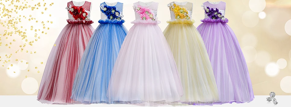 Новое летнее платье высокого качества для девочек детская одежда платье с цветами для девочек на свадьбу Вечернее платье с бисером вечерние платья для маленьких девочек на день рождения