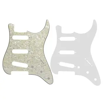 

NEW NO Hole 4Ply Electric Guitar Pickguard Scratch Plate SSS Aged Pearl & Transparent Template for Strat Guitar Accessories
