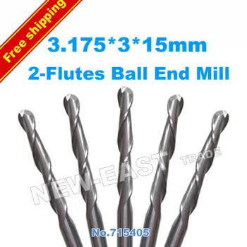 

Fast delivery 3.175*3*15mm 2 flutes(two flutes) ball end mill,milling cutters,cutting tools,solid carbide,cnc router bits